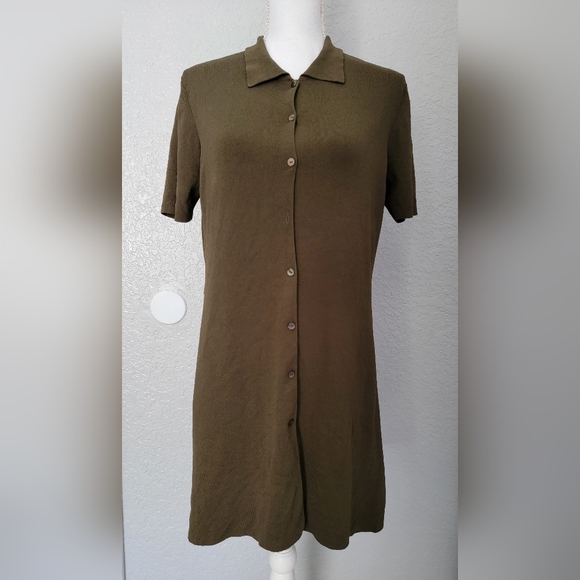 Rena Rowan Short Sleeve Button Dress - Medium - Picture 1 of 6
